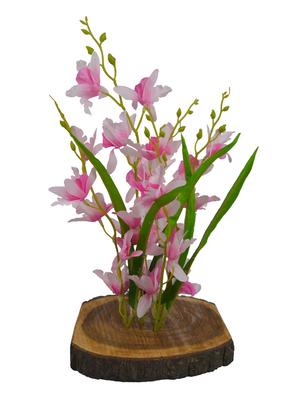 Thefancymart Artificial Flowers Irish Orchid In Wood Platter - 13367336 - Standard Image - 2