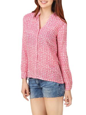 pink printed cotton regular shirt - 13367406 - Standard Image - 2