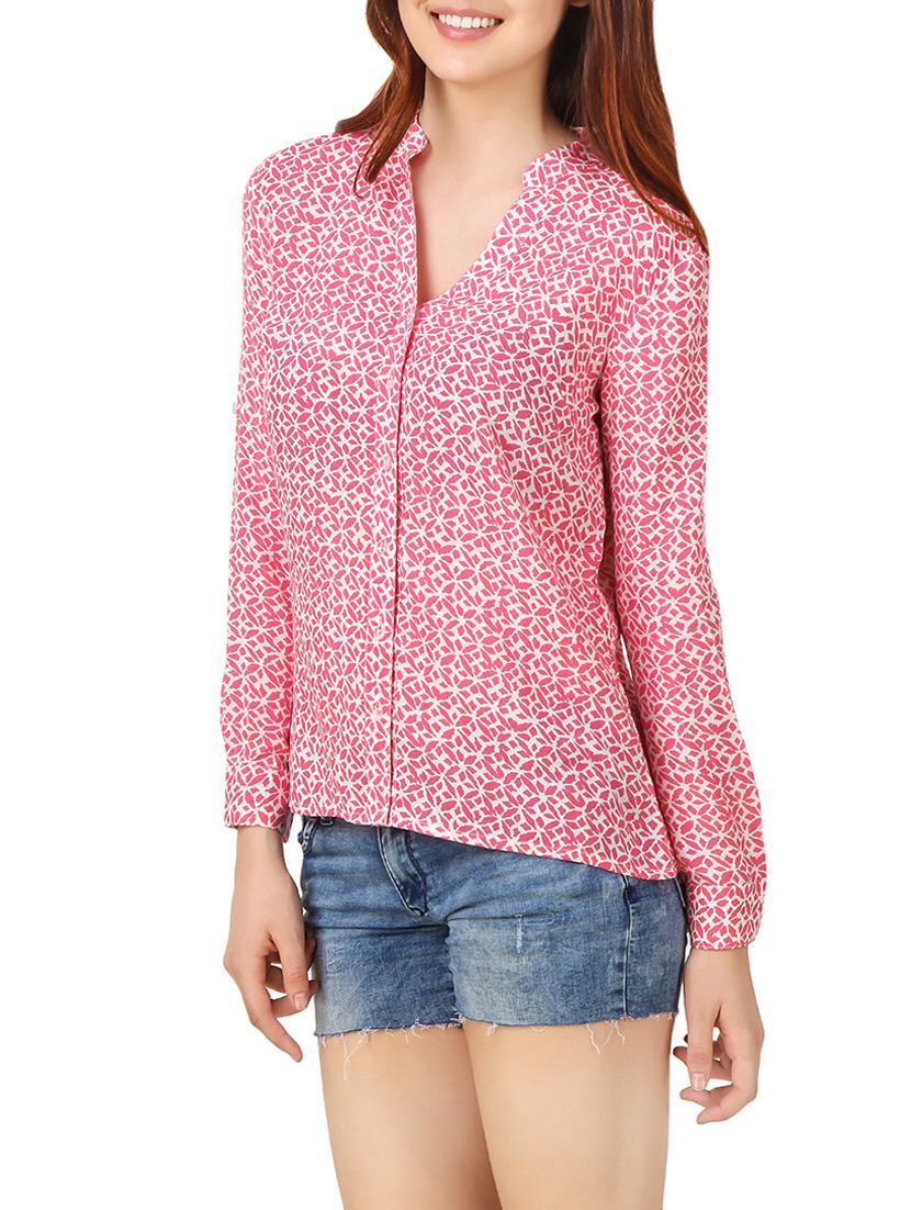 pink printed cotton regular shirt - 13367406 - Zoom Image - 2