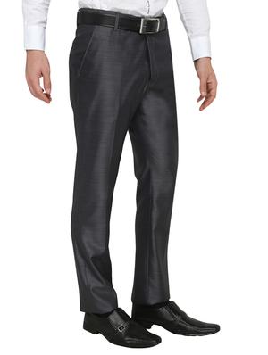 grey polyester flat front trousers formal trouser - 13367593 - Standard Image - 2