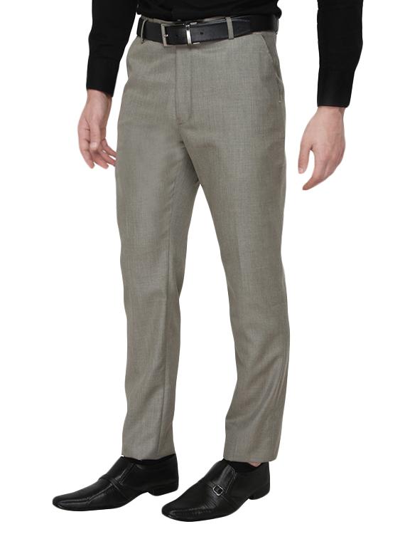 grey polyester flat front trousers formal trouser - 13367608 - Zoom Image - 2