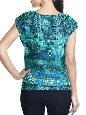 multicolored printed viscose regular top - 13367725 - Standard Image - 2