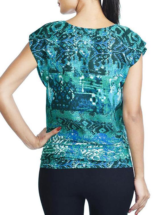 multicolored printed viscose regular top - 13367725 - Zoom Image - 2