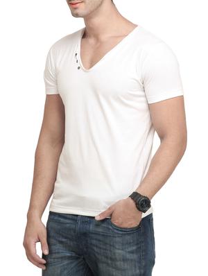 solid white cotton t-shirt - 13368701 - Standard Image - 2