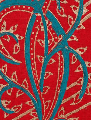 red and blue cotton straight kurta - 13371898 - Standard Image - 5