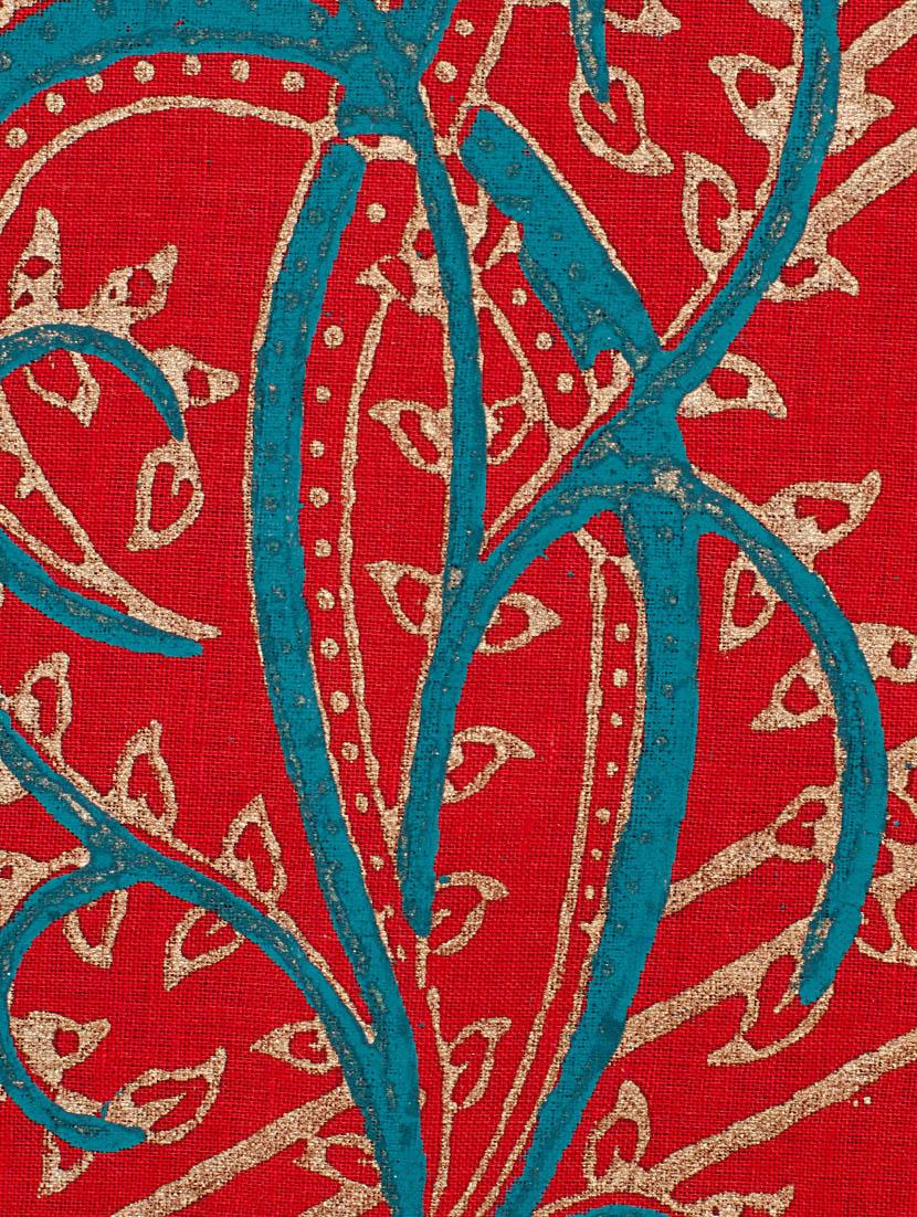 red and blue cotton straight kurta - 13371898 - Zoom Image - 5