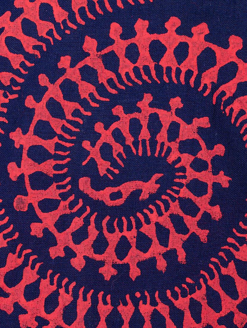 midnight blue cotton block printed flared kurta - 13371900 - Zoom Image - 5
