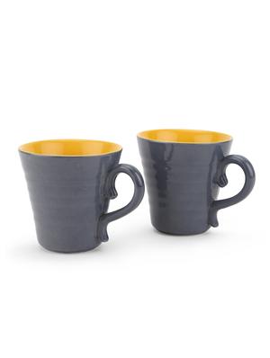 grey & yellow set of 2 ceramic mug - 13375103 - Standard Image - 2