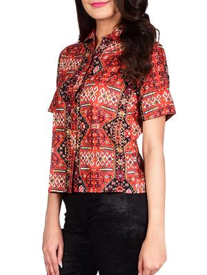 red cotton shirt - 13377087 - Standard Image - 2