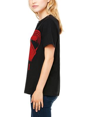 black printed cotton straight tee - 13382505 - Standard Image - 2