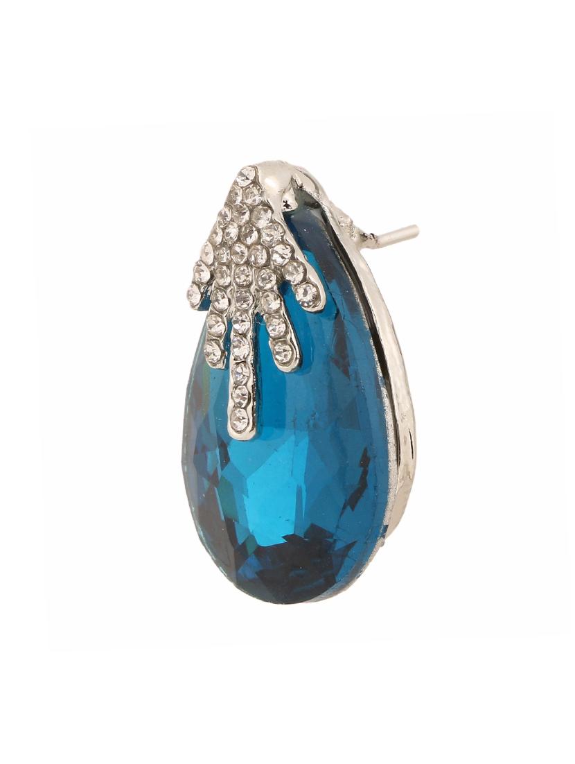 blue gold plated studs earrings - 13386386 - Zoom Image - 2