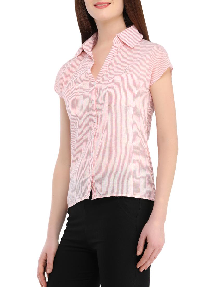 pink cotton regular shirt - 13386429 - Zoom Image - 2