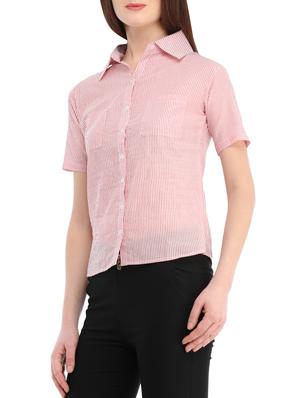 pink cotton regular shirt - 13386432 - Standard Image - 2