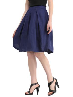 blue cotton box pleat skirts - 13386455 - Standard Image - 2