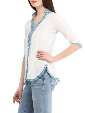 white rayon asymmetric top - 13386732 - Standard Image - 2