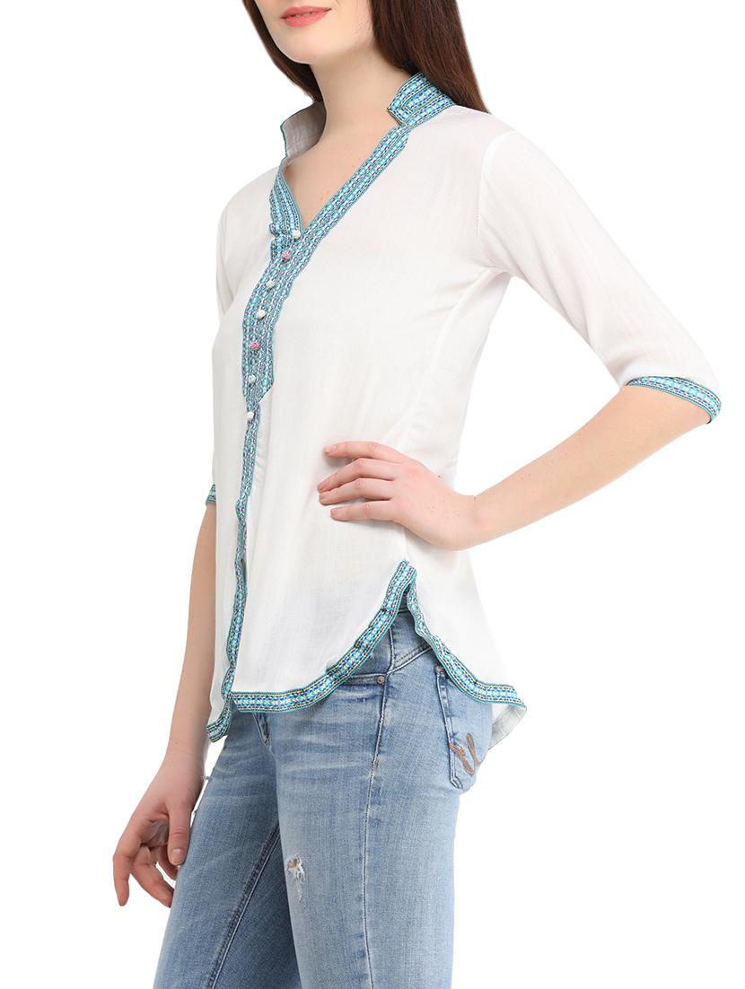 white rayon asymmetric top - 13386732 - Zoom Image - 2
