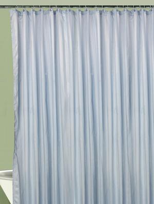 just linen light steel blue water resistant striped polyester full length shower curtains - 13387032 - Standard Image - 2