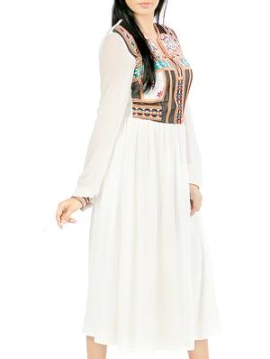 white georgette dress - 13387170 - Standard Image - 2