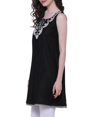 black viscose regular tunic - 13387645 - Standard Image - 2