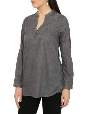 grey polyester regular top - 13389996 - Standard Image - 2