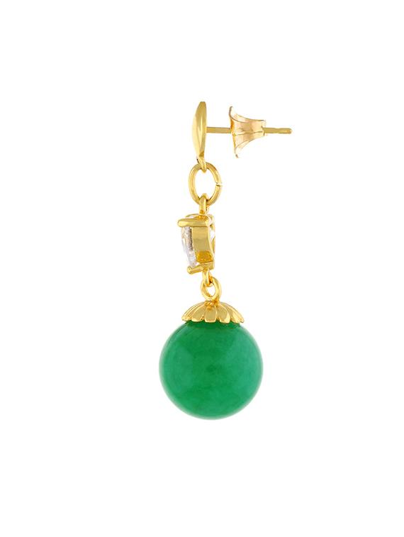 gold metal drop earrings - 13391189 - Zoom Image - 2