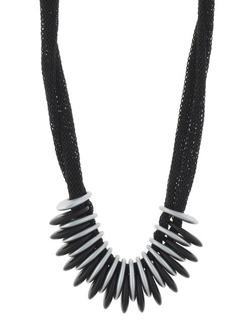 black metal long necklace - 13391227 - Standard Image - 1