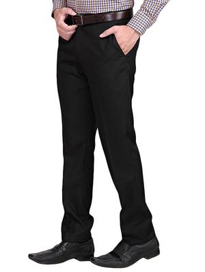 black polyester flat front trousers formal - 13392269 - Standard Image - 2