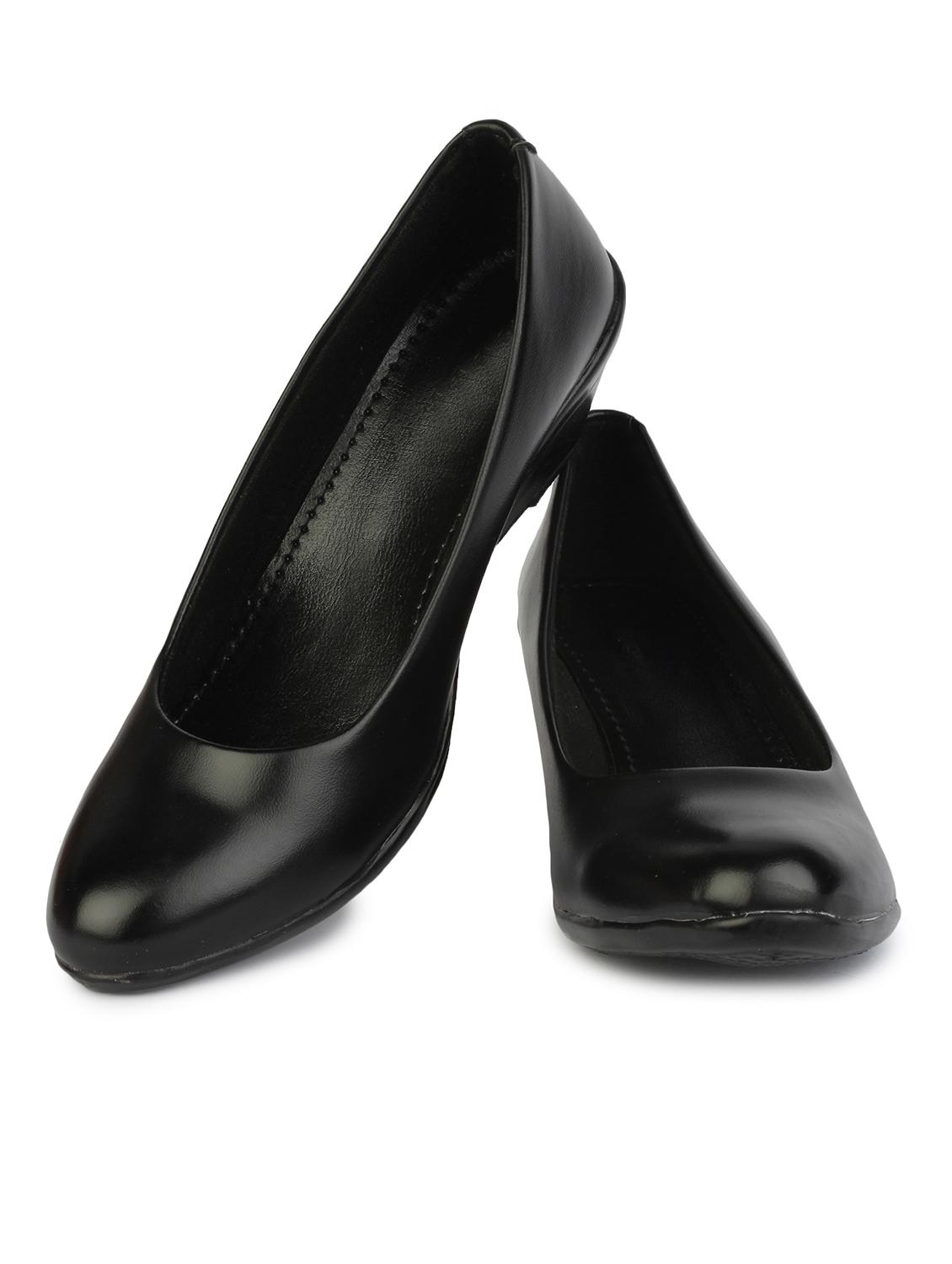 black leatherette slip on pumps - 13393781 - Zoom Image - 2