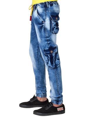 blue denim washed joggers - 13398011 - Standard Image - 2