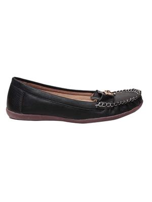 black faux leather slip on loafers - 13410903 - Standard Image - 2