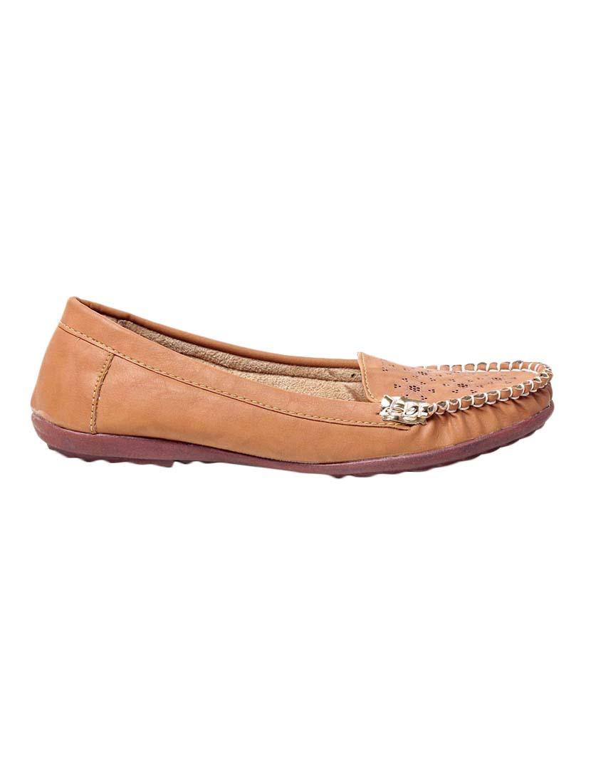 beige faux leather slip on loafers - 13410906 - Zoom Image - 2