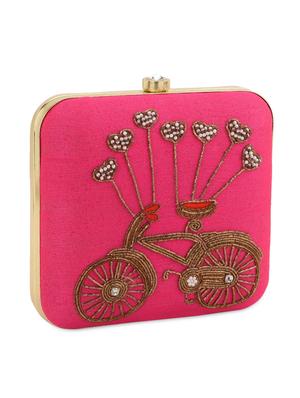 pink embellished box clutch - 13422665 - Standard Image - 5