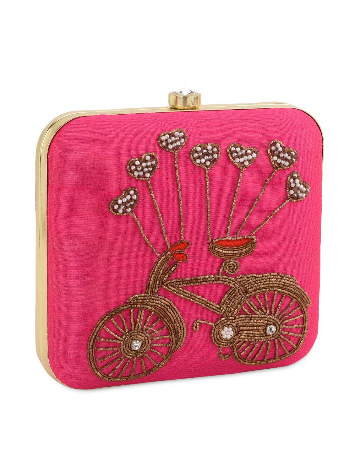 pink embellished box clutch - 13422665 - Zoom Image - 5