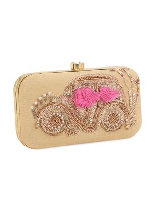 gold embellished box clutch - 13422666 - Standard Image - 5