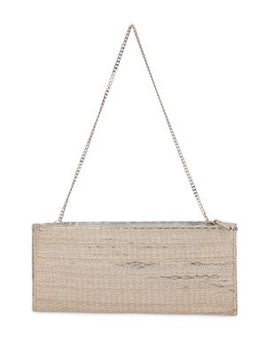 silver textured shimmer clutch - 13422667 - Standard Image - 2