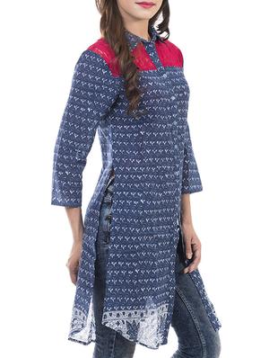 blue cotton shirt tunic - 13423356 - Standard Image - 2