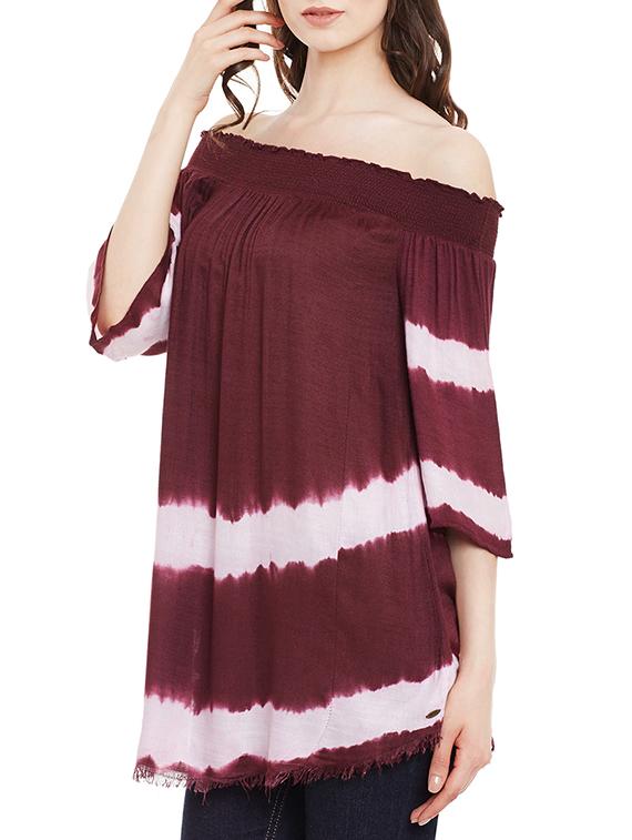 maroon cotton tunic - 13424817 - Zoom Image - 2