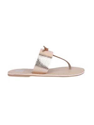 gold leather tstrap sandals - 13428340 - Standard Image - 2