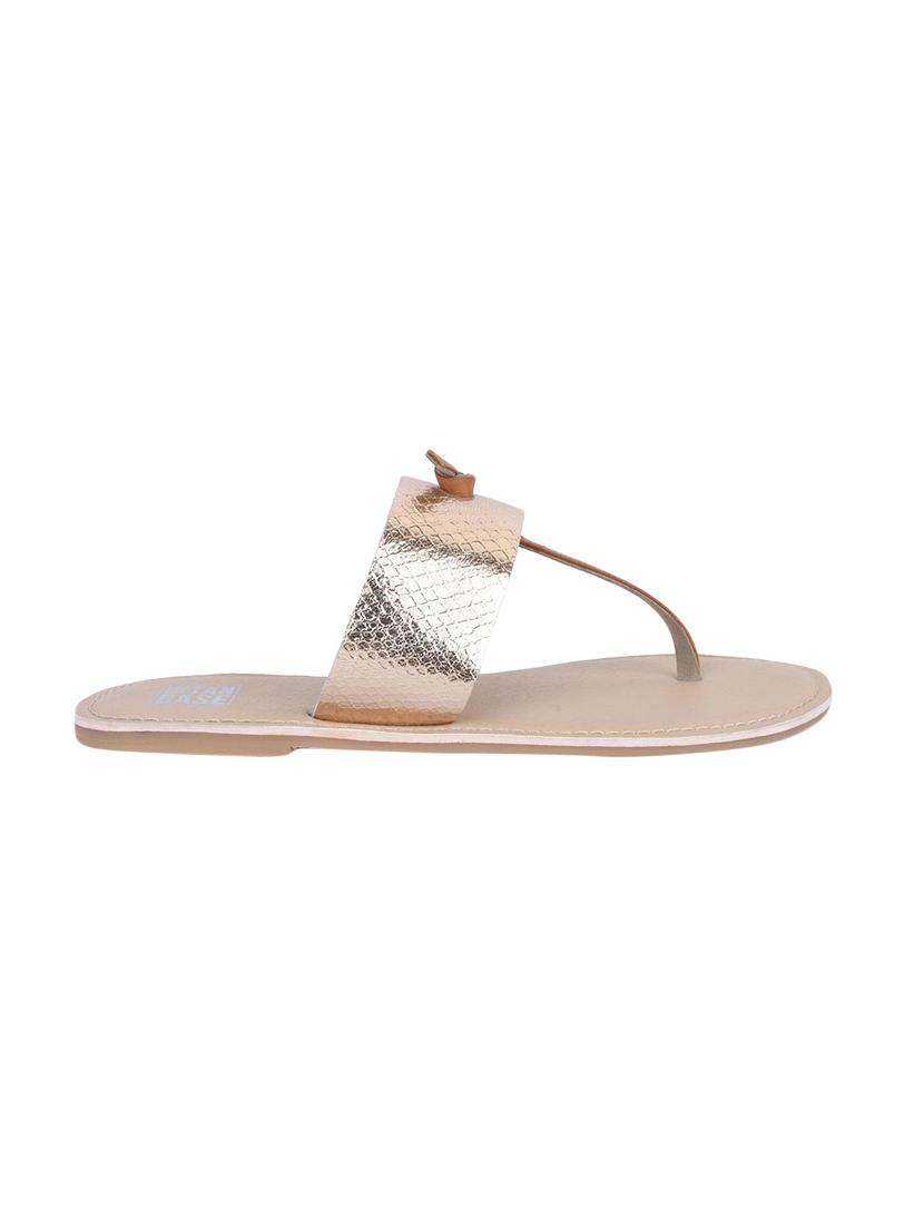 gold leather tstrap sandals - 13428340 - Zoom Image - 2