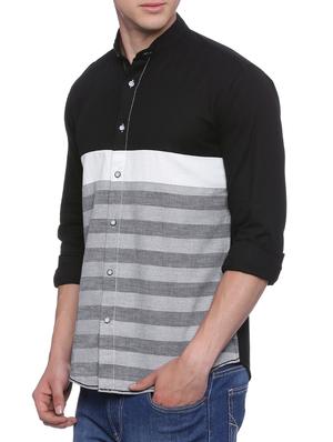 grey striped casual shirt - 13429295 - Standard Image - 2