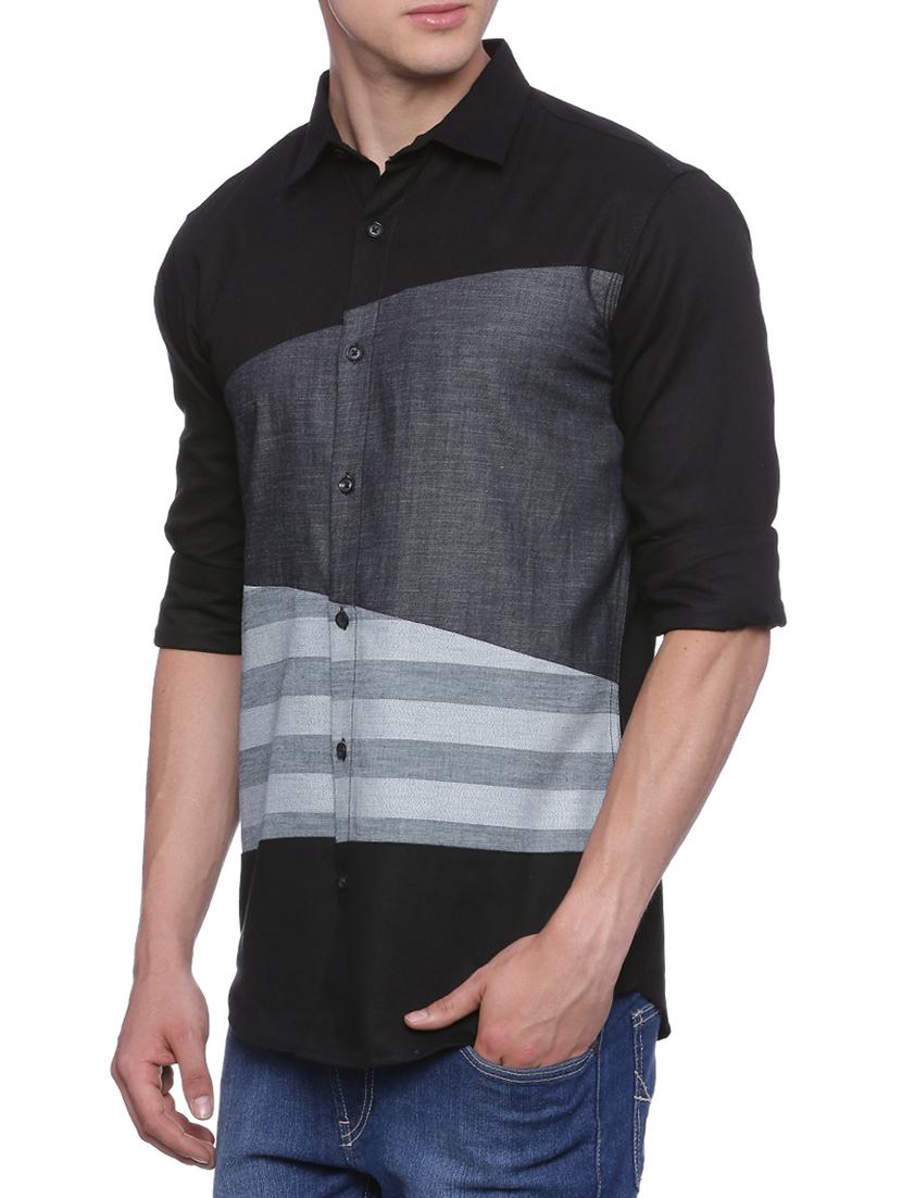 black cotton casual shirt - 13429300 - Zoom Image - 2