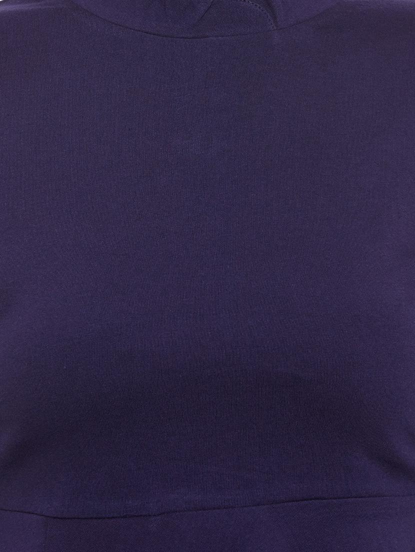 navy blue cotton assymmetric top - 13435810 - Zoom Image - 5