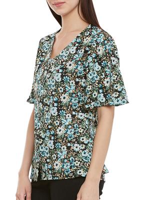 multicolored floral printed crepe regular shirt - 13435828 - Standard Image - 2