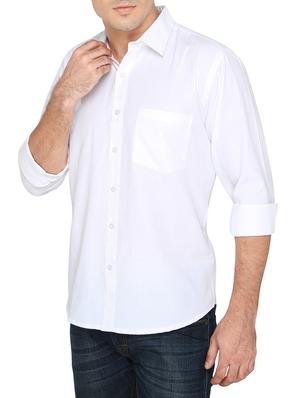 white cotton casual shirt - 13446678 - Standard Image - 2