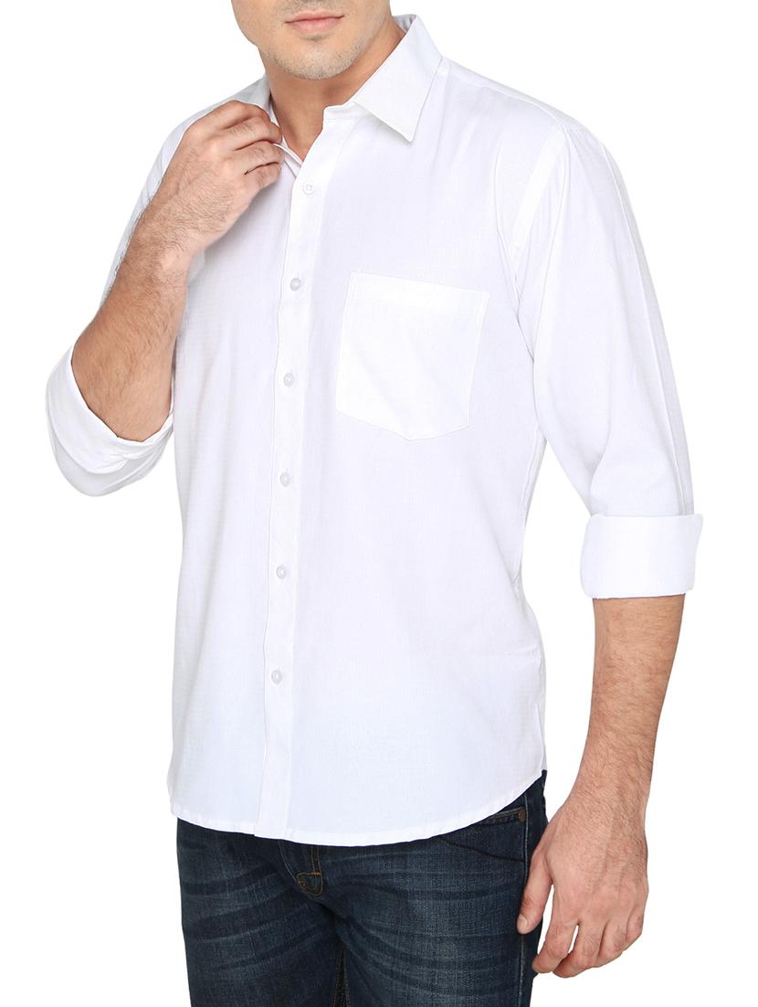 white cotton casual shirt - 13446678 - Zoom Image - 2