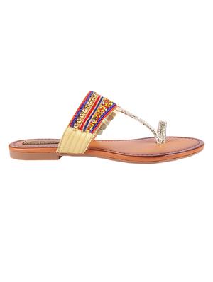 multi colored one toe kolhapuri - 13448254 - Standard Image - 2