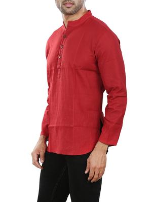 red solid short kurta - 13451138 - Standard Image - 2