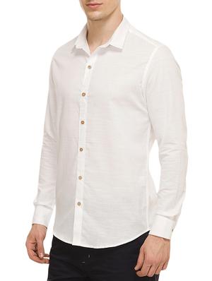 white cotton casual shirt - 13453351 - Standard Image - 2