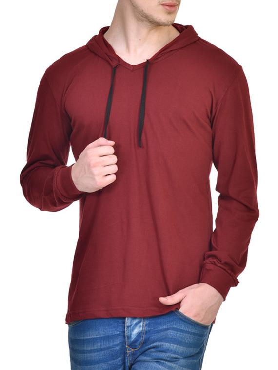 maroon cotton t-shirt - 13461221 - Zoom Image - 2