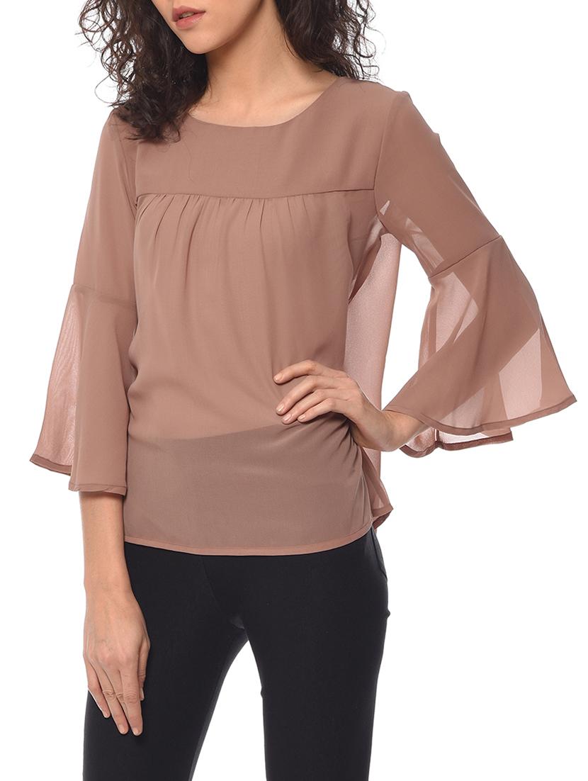 beige bell sleeves top - 13461758 - Zoom Image - 2